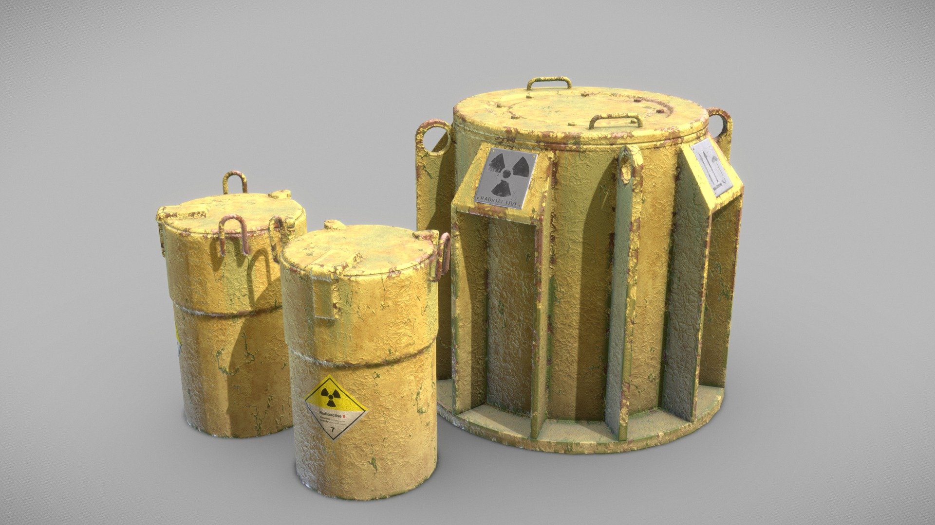Advanced Radiation waste barrels from secret lab. two different models