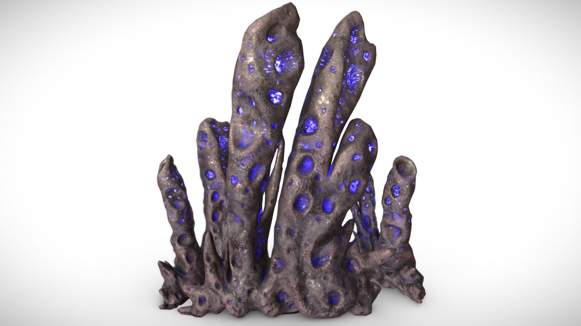 This asset comes with 3 variations, and contains textures at 4096x4096 resolution.

The textures provided are:
* Diffuse with Roughness in Alpha channel
* Normal Map
* Metallic + Glow (R and G Channels)