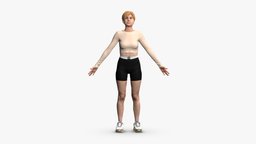 001511 Fitness girl in A pose visualization, sports, fitness, virtualreality, 3dprinting, workout, shorthair, girlmodel, sportswear, computergraphics, model, technology, animation, sketchfab, 3dmodeling, selling3dmodels, modelpurchases, digitalcreativity