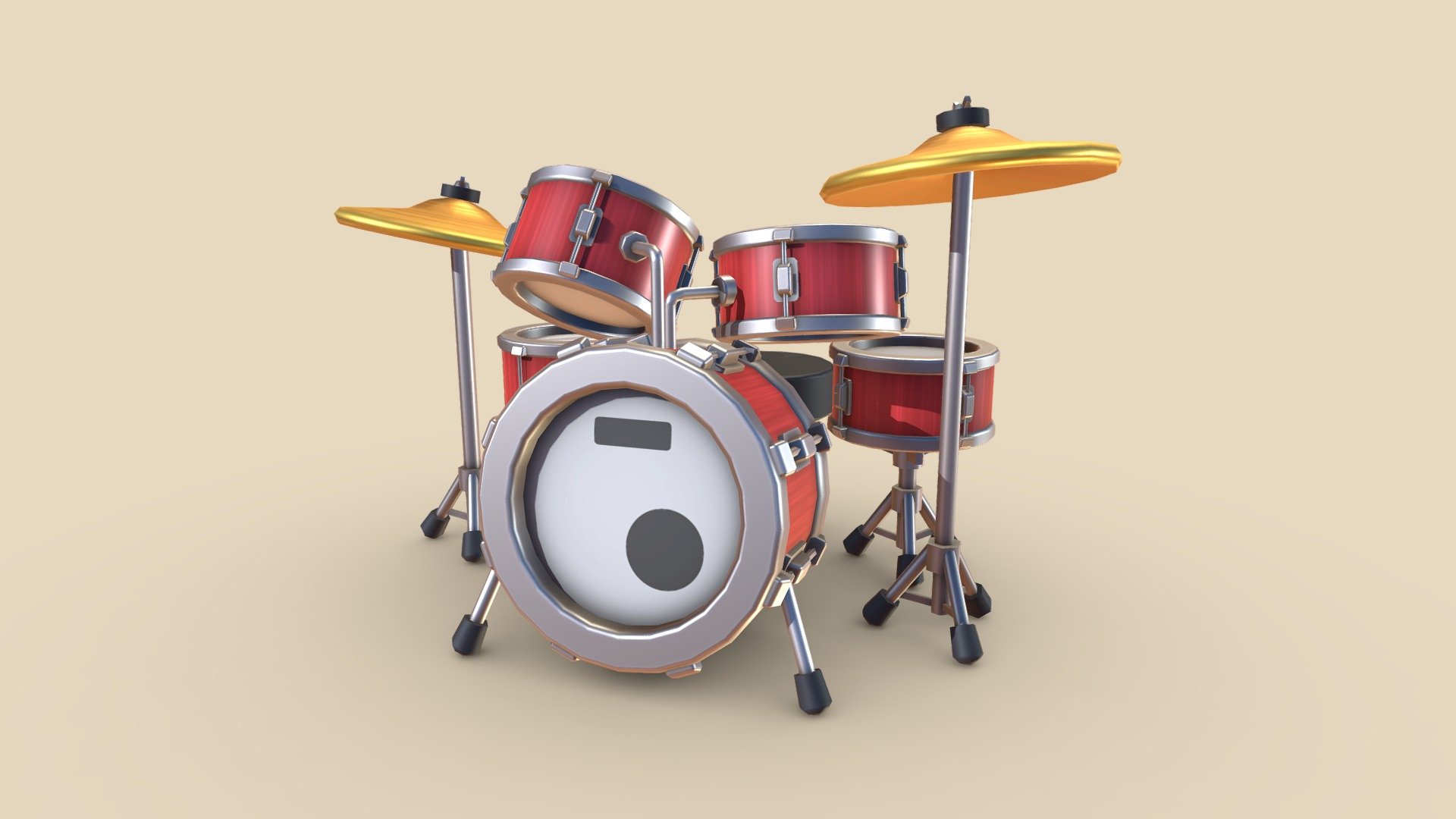 Part of a musical instrument set. This one is a stylized drum kit!

See the rest of the set on artstation: https://www.artstation.com/artwork/oOLV6q