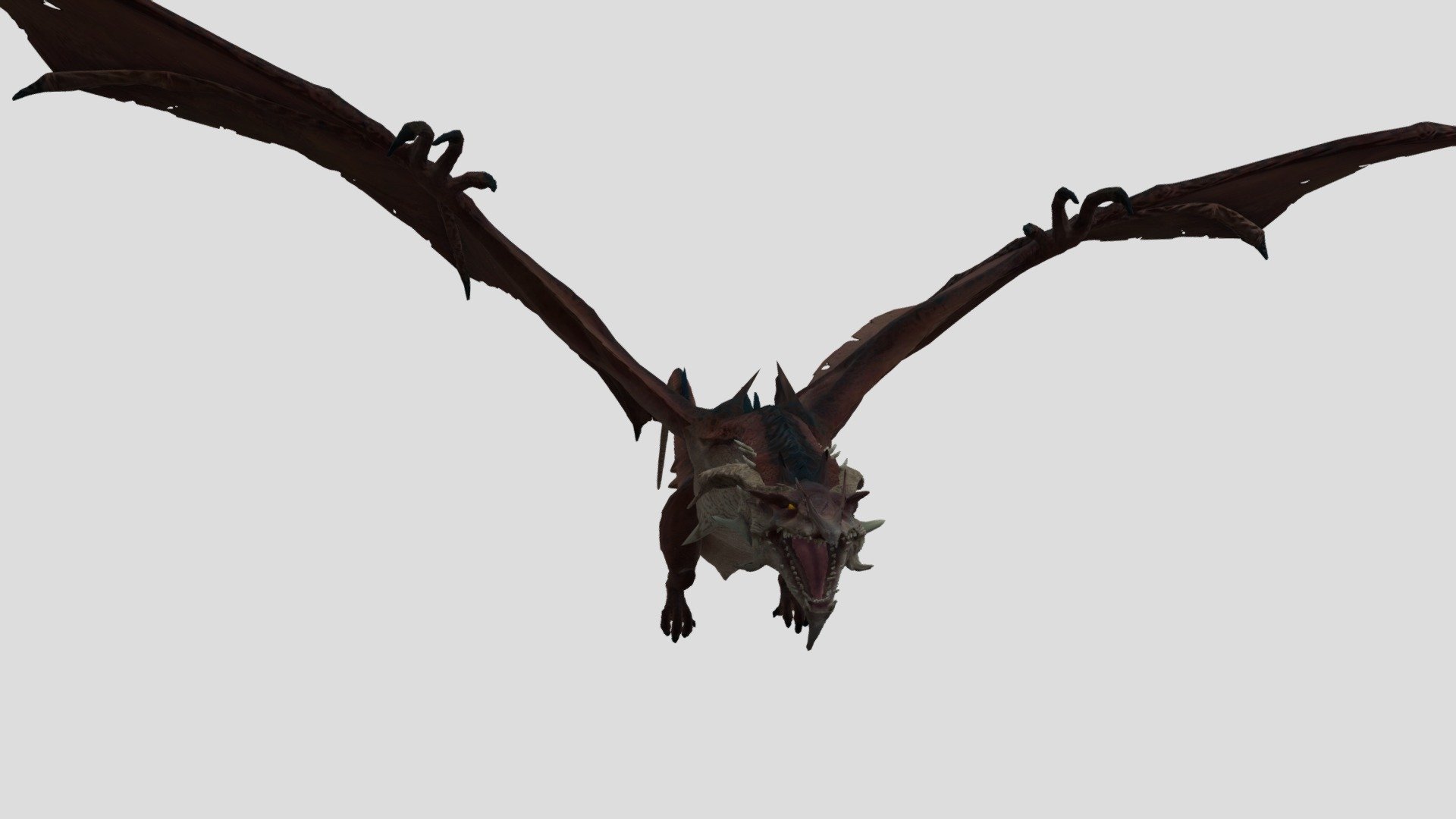 Deamon Dragon animated with all the spikes now also with full colored textures on fulll body perfect for RPG or D&amp;D adventure type games.