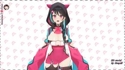 EmmaLlama 💀🎀 VTuber avatar, animegirl, animestyle, vtuber, character, girl, cartoon, blender, female, 3dmodel, anime, noai