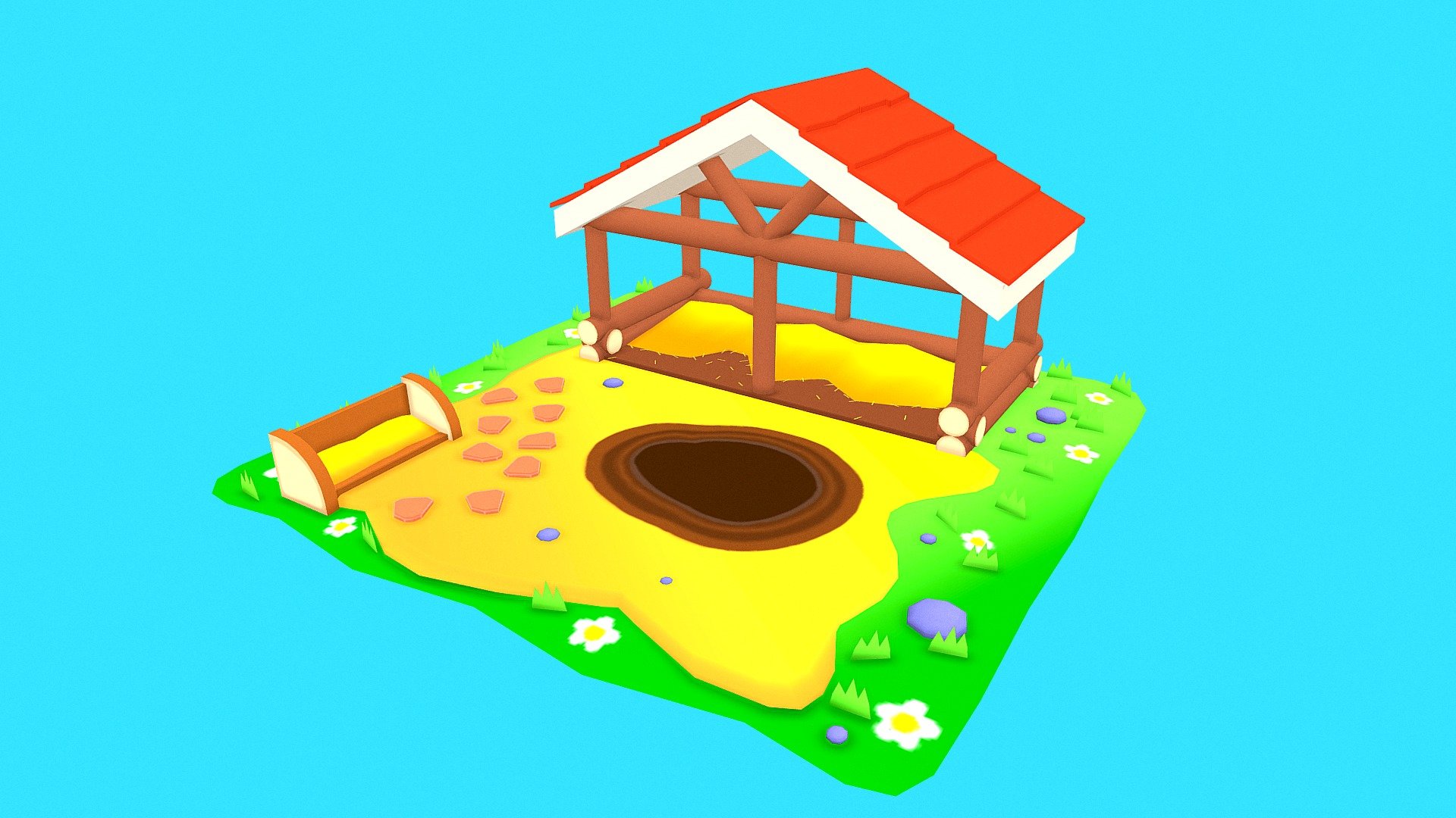 Cartoon Farmville pigsty