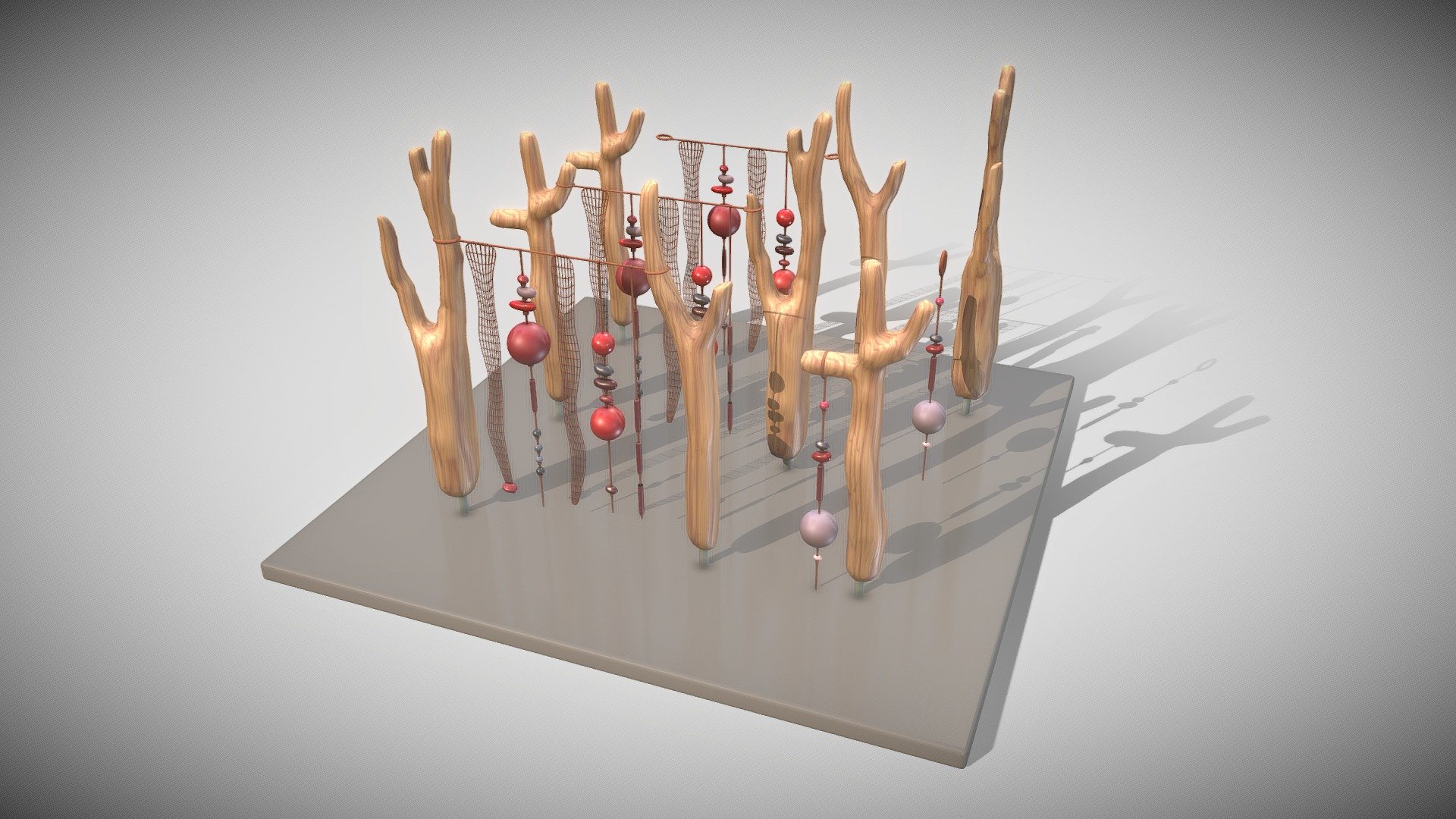 Here are some wind chimes as playground decoration.
Modeled and textured for a visualization of an playground.



Einige Windspiele als Spielplatz Dekoration.
Modelliert und texturiert zur Visualisierung eines Spielplatzes.



PBR-Textures in 4K resolution.


