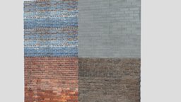 Brick wall textures pack 2 fence, ruin, brick, textures, vintage, blocks, bricks, dirty, round, old, stones, seamless, pbr, house, building, wall