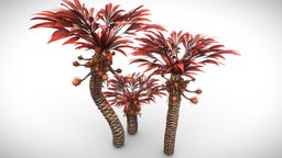 Alien Fantasy Plant - Date Tree tree, plant, grass, mushroom, organic, flower, avatar, palm, desert, growth, flowers, rose, weed, foliage, thorn, alien, bush, dry, fungi, petal, palmtree, thorns, roses, psychedelic, pandora, petals, fantasy, gameready