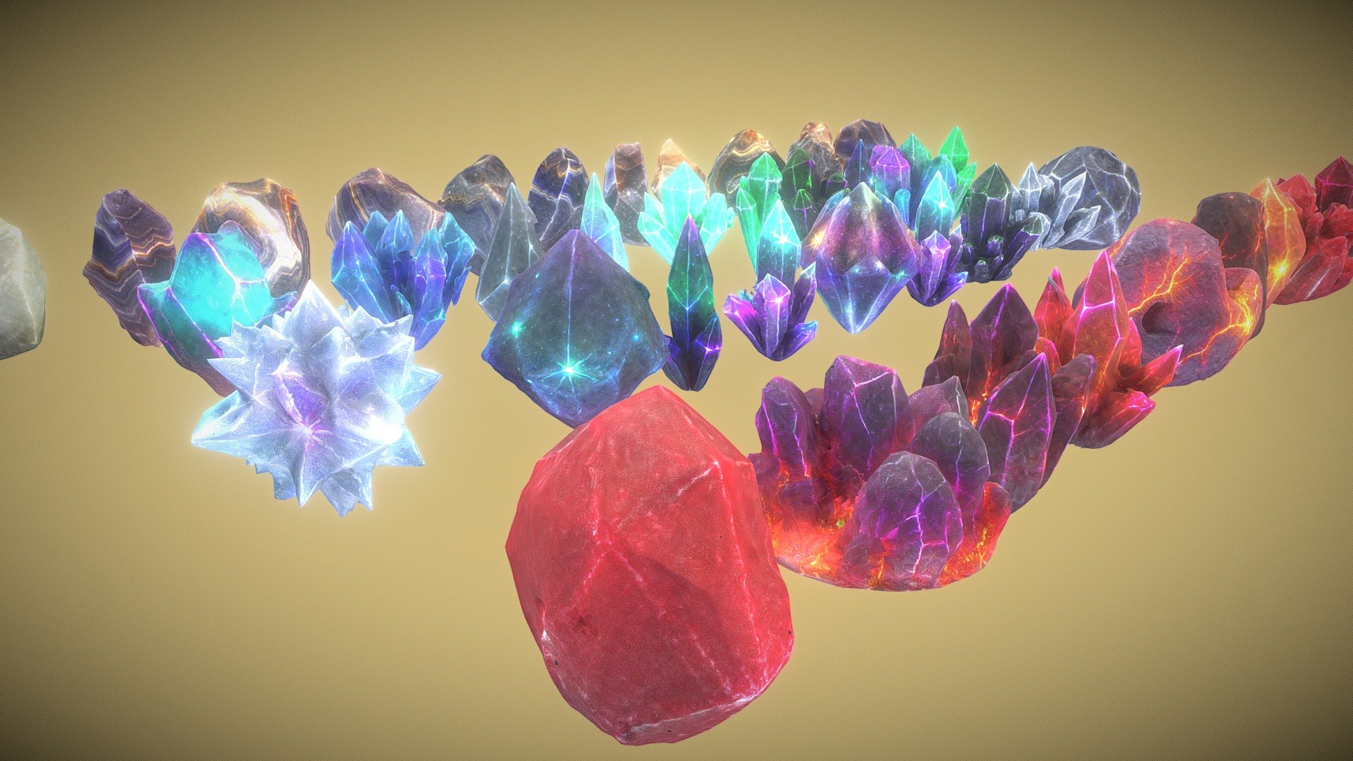 crystals collection
game assets
crystal forms
crystals models