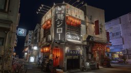 Sangenjaya neighbourhood at night - Tokyo scanning, japan, restaurant, urban, night, tokyo, neon, streets, izakaya, karaoke, photogrammetry, scan, light, sangenjaya