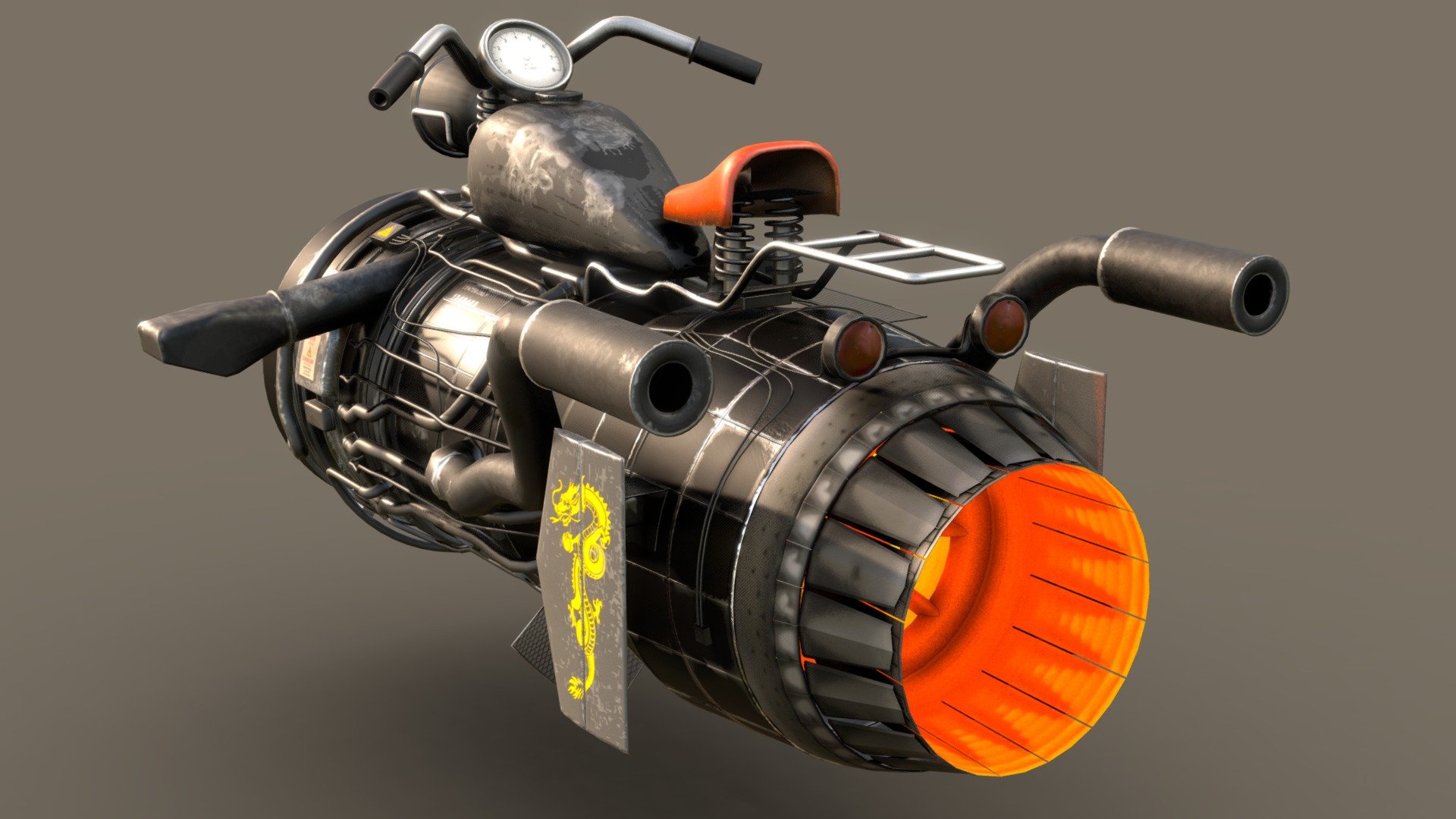 3d model of concept jetbike modeled and textured using Blender 2.79. Polygons: 45668 Vertices : 52734

Very important: Not for 3d printing