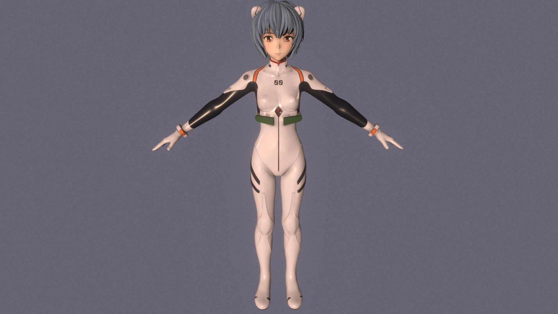 T-pose rigged model of anime girl Rei Ayanami (Neon Genesis Evangelion).

Body and clothings are rigged and skinned by 3ds Max CAT system.

Eye direction and facial animation controlled by Morpher modifier / Shape Keys / Blendshape.

This product include .FBX (ver. 7200) and .MAX (ver. 2010) files.

3ds Max version is turbosmoothed to give a high quality render (as you can see here).

Original main body mesh have ~7.000 polys.

This 3D model may need some tweaking to adapt the rig system to games engine and other platforms.

I support convert model to various file formats (the rig data will be lost in this process): 3DS; AI; ASE; DAE; DWF; DWG; DXF; FLT; HTR; IGS; M3G; MQO; OBJ; SAT; STL; W3D; WRL; X.

You could purchase my model at: bit.ly/41y1JDe

And I can make commission models.

If you have any questions, please contact me via my email 3d.eden.project@gmail.com.