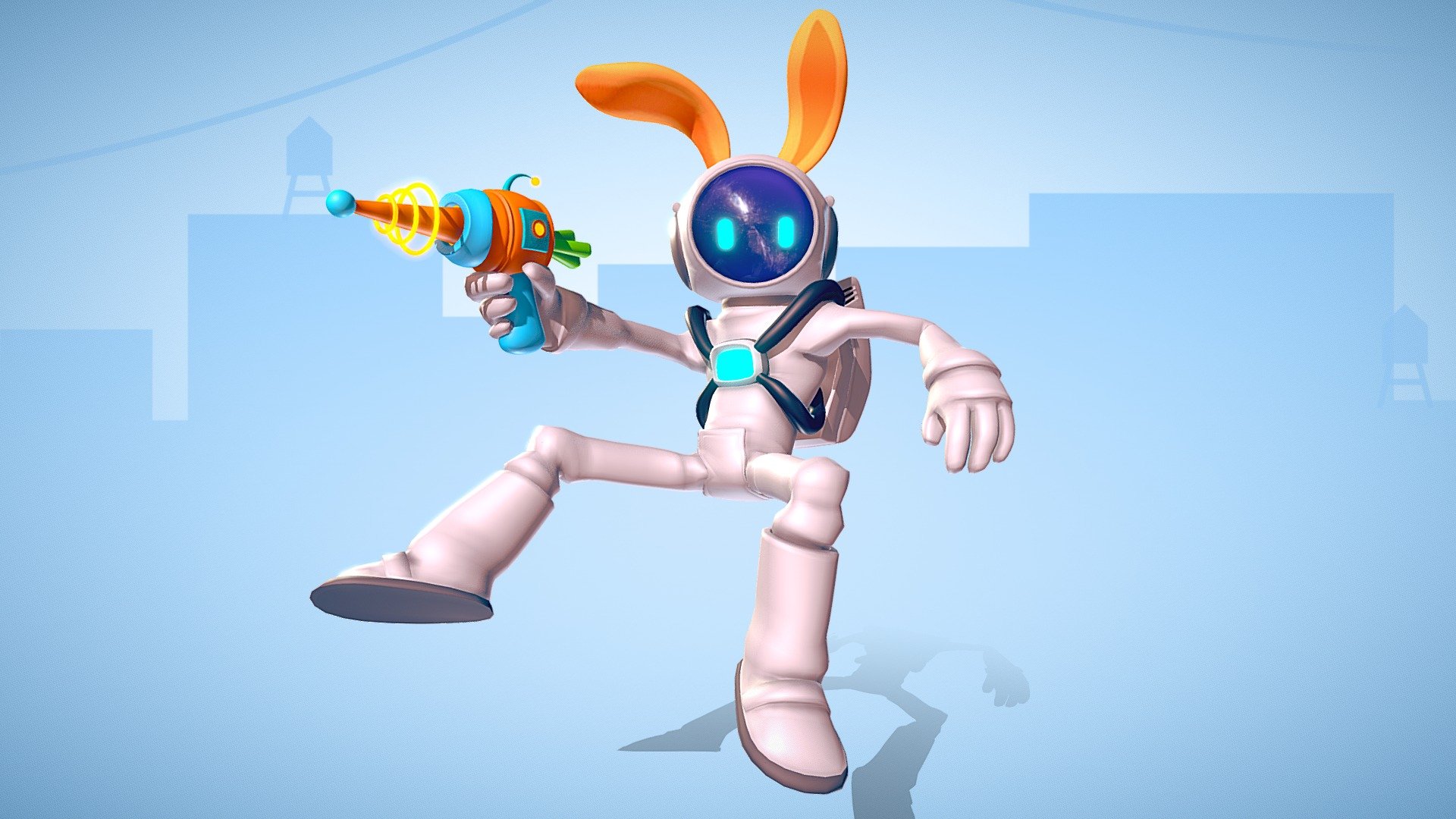 Rabbit astraunot done on blender for fun . 


rabbit #astro #astonaut #lasergun
you can use this anywhere, and if you want a custom model like this
contact me on my email adress 
haykel.shaba.designer@gmail.com