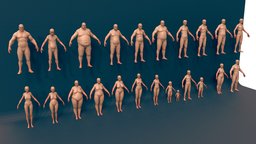 low poly basemeshes deluxe body, sculpt, base, anatomy, basemesh, female, human, male