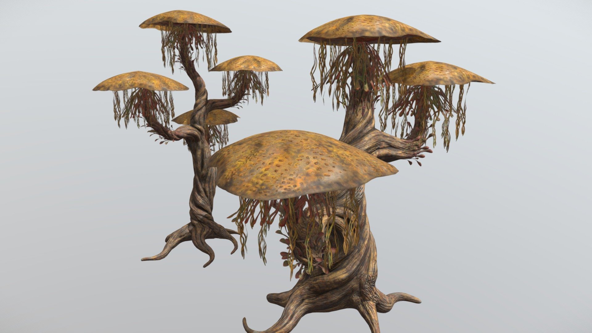 These two trees containe three 4k Textures, and are optimized for game engines