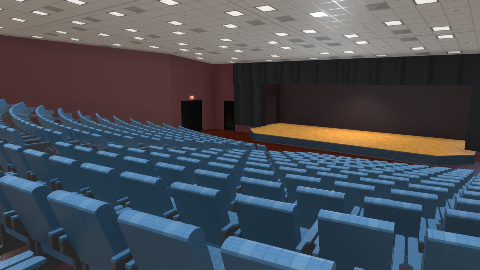 Theater Cinema Auditorium Playhouse Concert Hall Stage and Seating