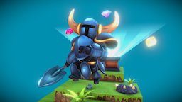 Shovel Knight Fanart midpoly, shovelknight, fanart3d, character, handpainted, low-poly, fantasy