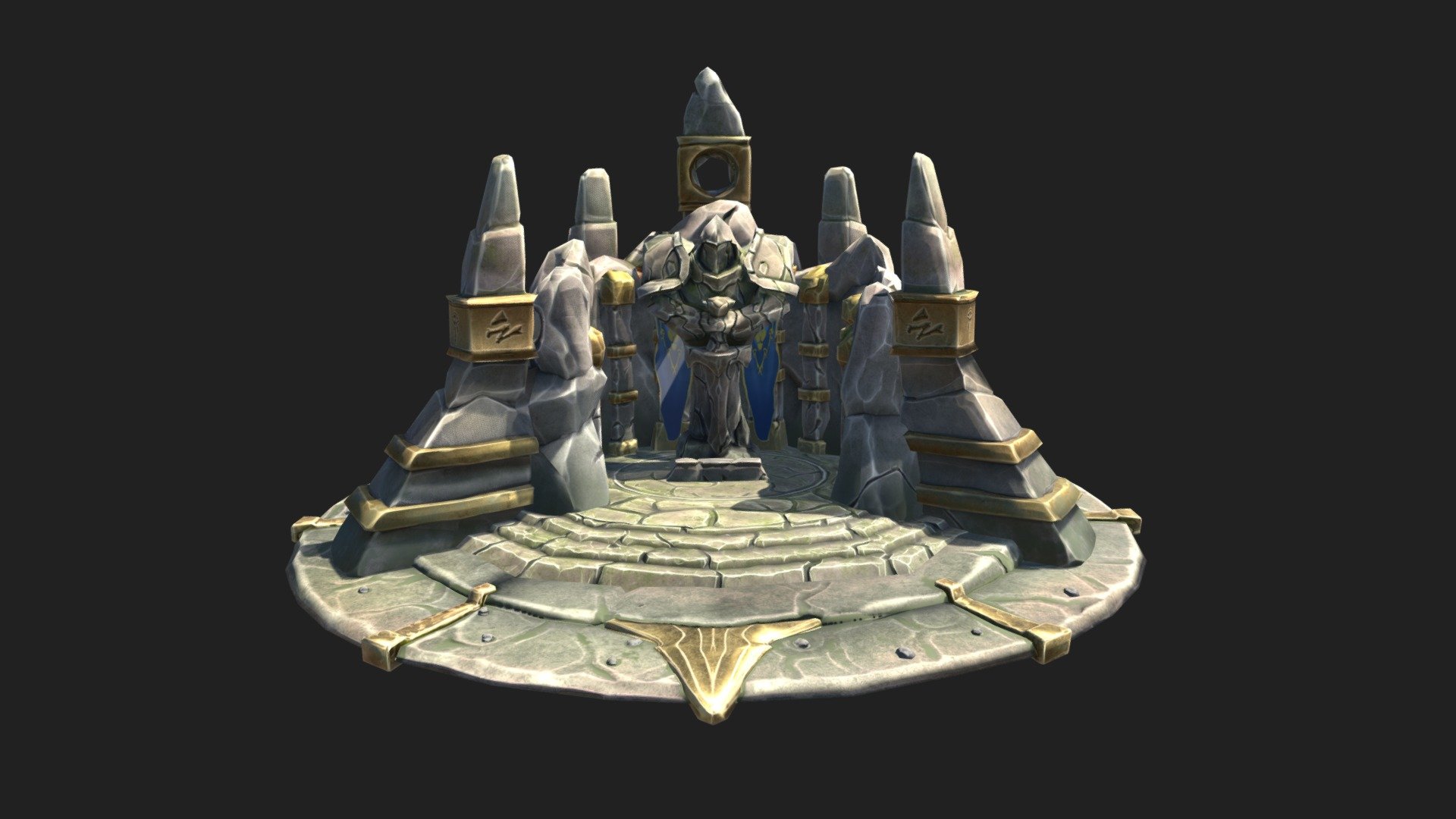 [WoW Fan Art] Alliance Altar
In the big mountains of the Eastern Kingdoms, there are temples dedicated to the holy Alliance. This is an Altar dedicated to the Soldiers of the Alliance, where people prey for them, facing the big statue in the middle of the Temple, sometimes offering presents on the old stone table in front of the statue.

https://www.artstation.com/artwork/Z5YbDN
