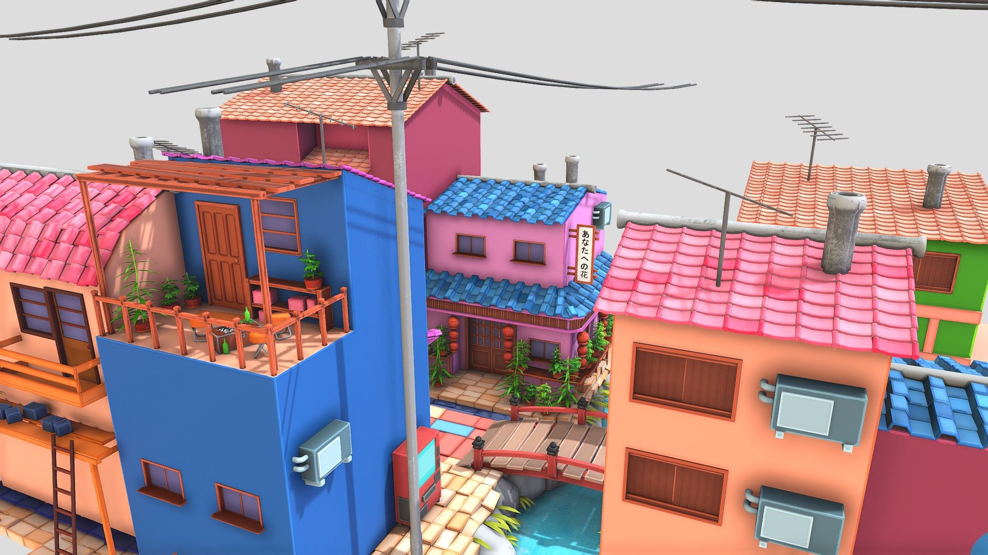 Hi! I made a colorful, stylized street in a Japanese town. Feel free to give me some feedback, I’d love to know what others think about my work.