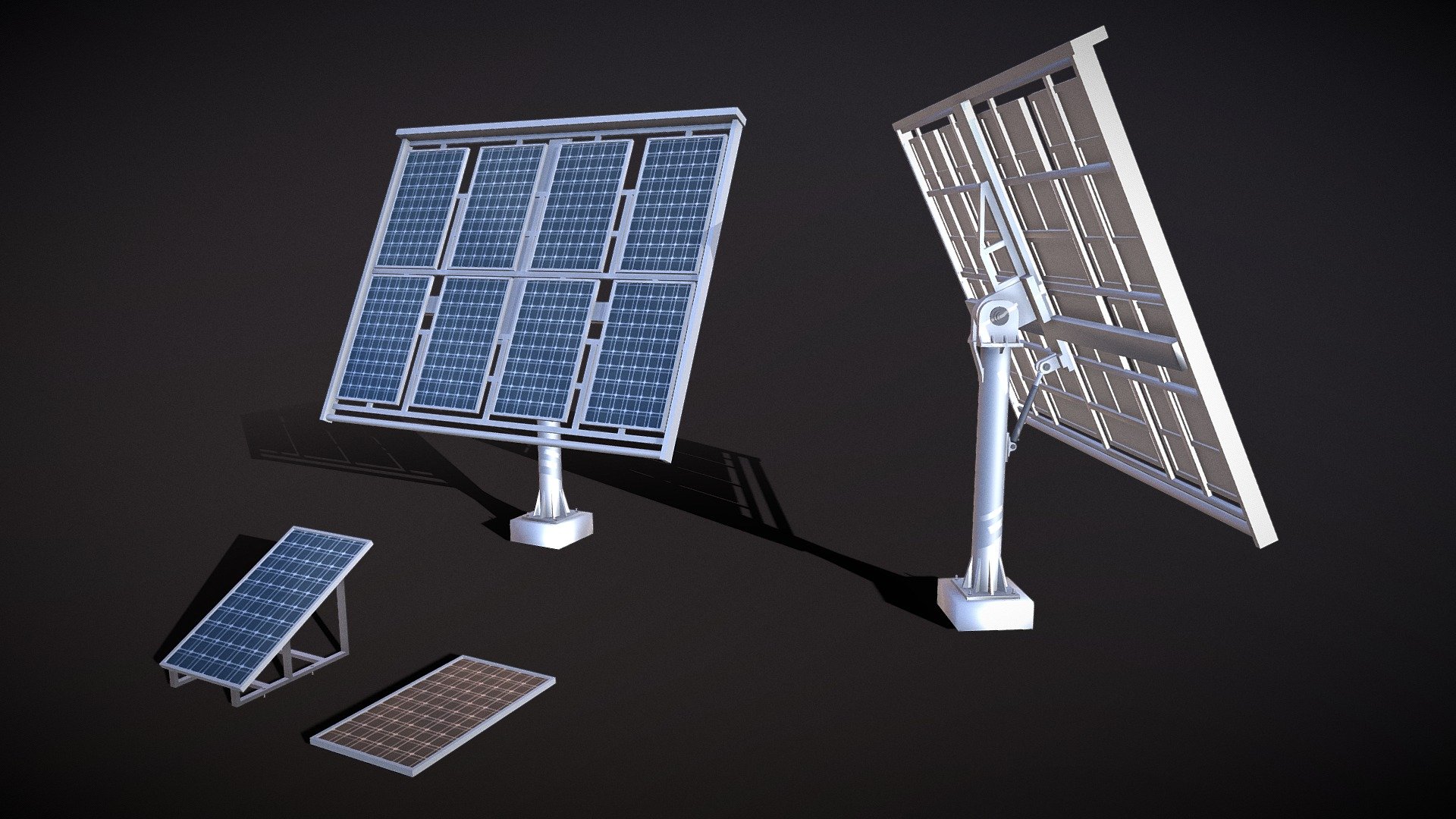 **collection solar power system object
**





panel , tower , base




low poly mesh




files : sketchup ,blender,3ds ,fbx,dea,obj &hellip;




2 textures (reflection map,diffuse) in texture.rar


