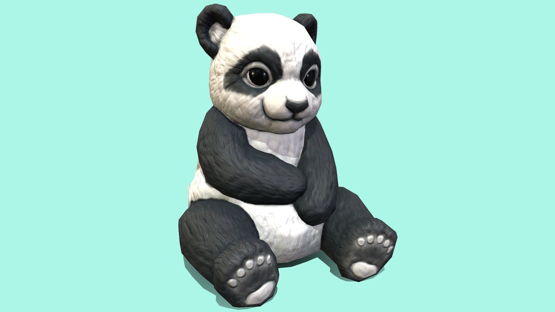Cute Panda Bear cub for a still scene, as a plushie for a child or as a statue in a game.

Not rigged, not animated!

Highpoly sculpted in Nomadsculpt, Lowpoly made in Blender. Highpoly and Lowpoly-models are in Blend-file included in additional file with embedded materials. Model and Concept by Me, Enya Gerber.

If you need additional work done do not hesitate to contact me, I am currently available for freelance work.