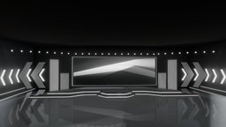 Virtual Event Stage Dark | Baked scene, virtual, event, dance, stage, showcase, dancing, events, arrows, speech, lighting, dark, screen, virtual-event