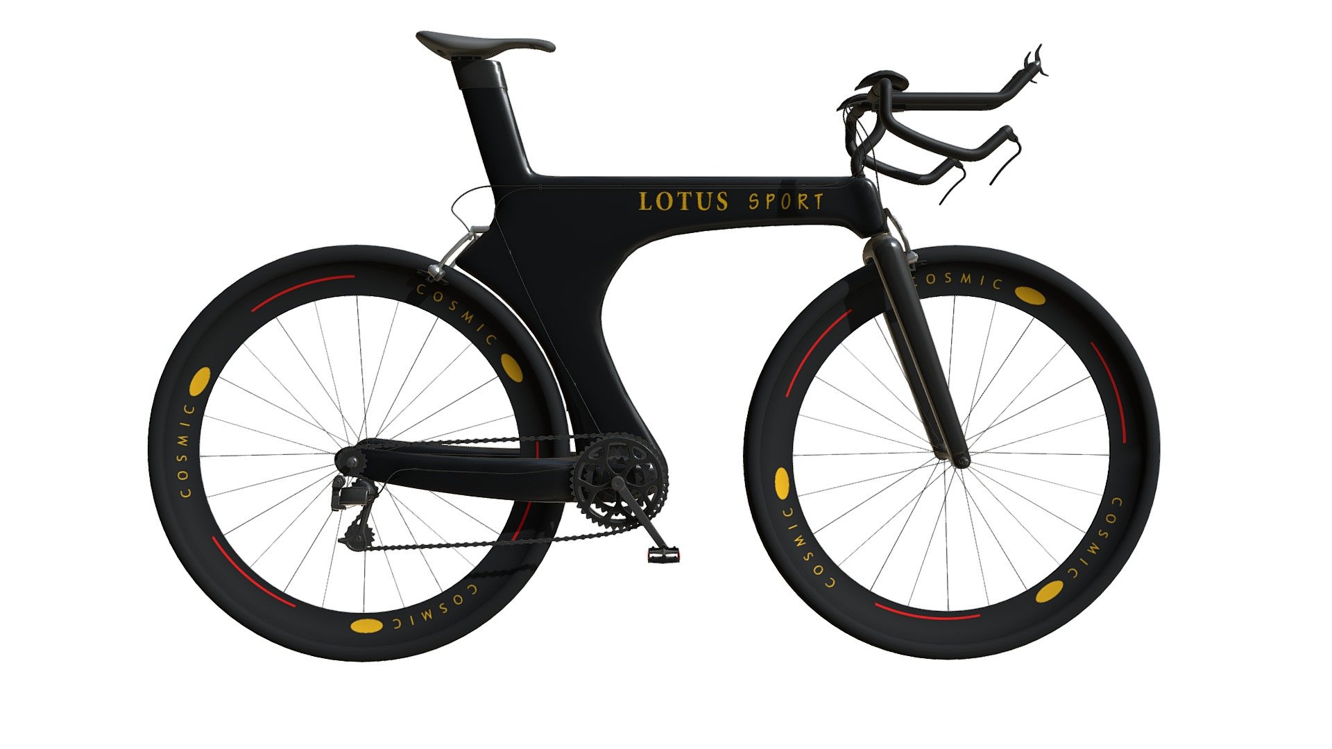 Detailed 3d model of modern bike.