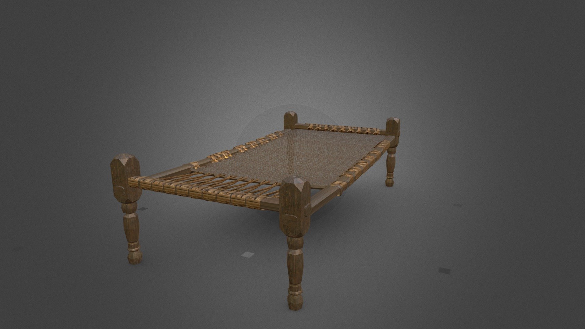 It consists of a wooden frame bordering a set of knotted ropes. Traditionally the user would lie directly on top of the ropes without an intervening mattress. Its creation begins with the tying of a jee (Life knot) at one corner of the bed. In recent time there has been decline in use of Charpai in urban area, now a days Charpai is mostly used in rural areas