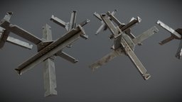 Hedgehog Anti-Tank Obstacle PBR world, ww2, hedgehog, unreal, defense, battlefield, normandy, invasion, obstacle, metal, beach, tank, antitank, defence, anti-tank, worldwar2, d-day, lowpoly-3dsmax, lowpoly-gameasset-gameready, obstacles, battleground, substancepainter, substance, unity, pbr, lowpoly, war, steel