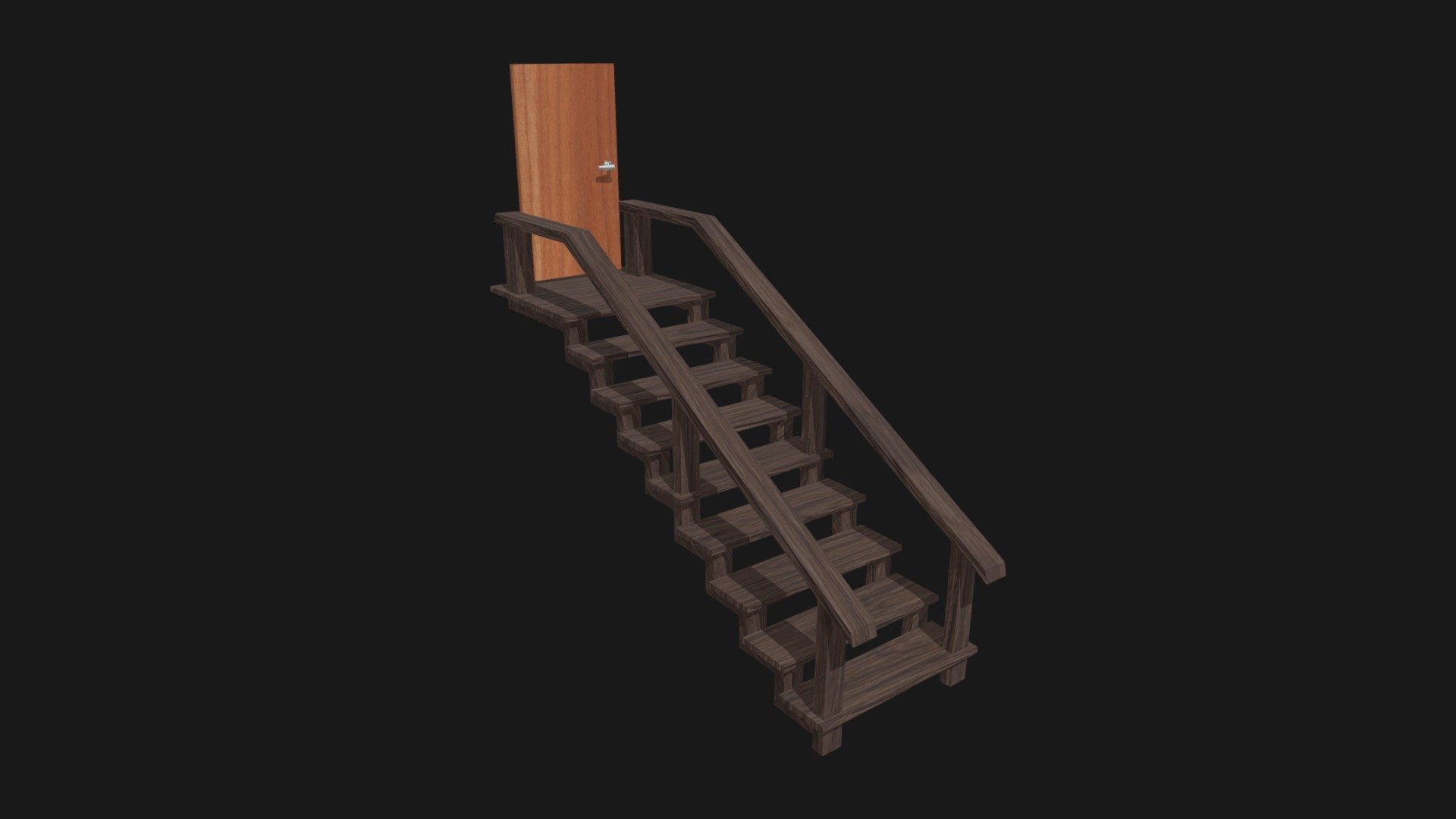 Basement stair and door