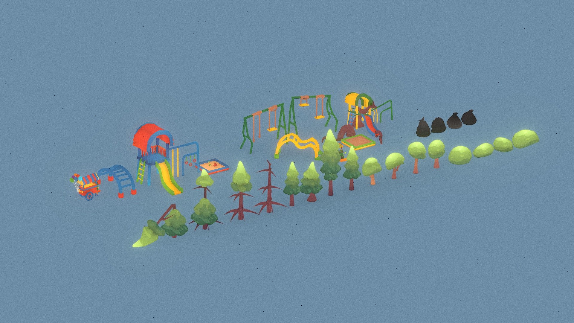 Low poly playground and stylized trees. 

Skybox created by @theloudscreams.