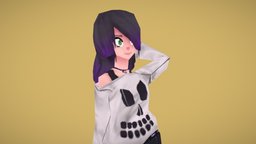 Alice - Low poly practice cute, b3d, ps1, handpainted, blender, lowpoly, stylized, anime