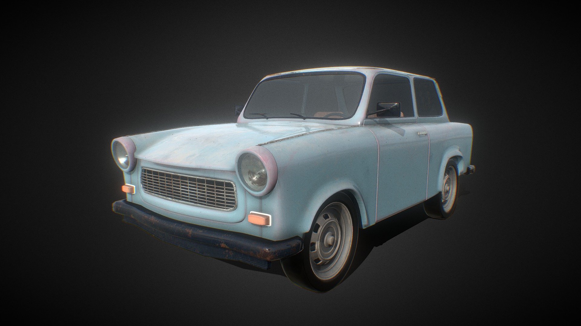 Trabant 601 modeled in a Blender 3d .

&ndash; This model is NOT for 3D PRINTING!!! &ndash;
I made the textures in quixel mixer. Tested it in unreal engine 5

has : - 4k Texture (PBR)

8 materials
6 kinds of colors
UVs
doesn't have :

doesnt have rig
doesnt have engine
100 000 Vertices ! formats: -blend -obj -fbx -dae