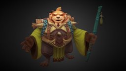 Red Panda Warrior bear, red, warrior, panda, painted, anthro, character, stylized, hand