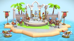 Stylized Characters fighters greek style armor, greek, ancient, spear, fighter, palm, rocks, zeus, beard, pillar, spartan, decor, enemy, roman, costume, stickman, lightning, trident, 300, colorful, peasant, weather, lowpolyart, lowpolymodel, maincharacter, ceasar, aseprite, stylizedmodel, stylizedcharacter, spartan-helmet, character, architecture, blender, art, lowpoly, characters, sword, stylized, characterdesign, shield, environment