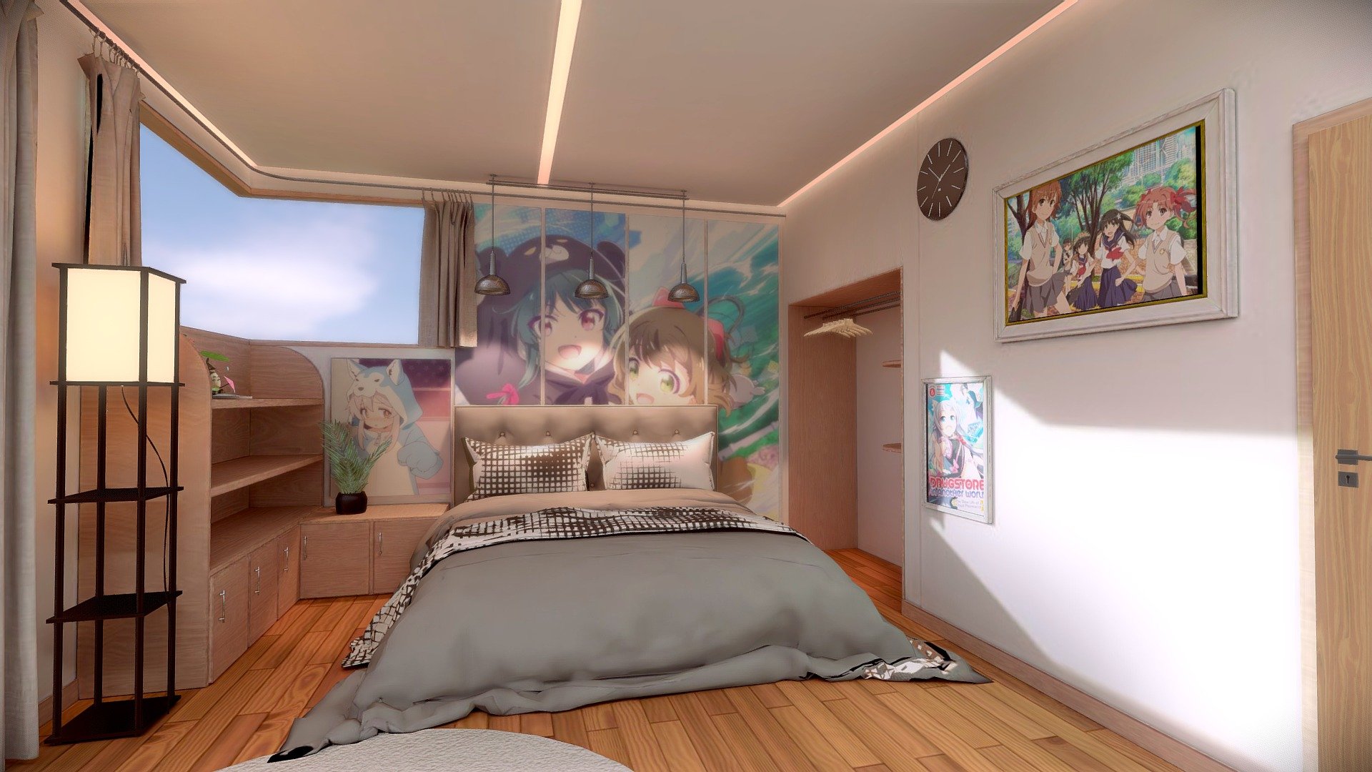 blender archviz test with blenderkit assets

update:
oculus quest environment export √
