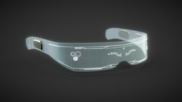 Futuristic Cyberpunk Sci-fi Glasses face, eye, led, cloth, future, fashion, tech, accessories, cyberpunk, vr, ar, neon, glasses, costume, eyewear, visor, disguise, science-fiction, glass, scifi, sci-fi, futuristic, technology, clothing, noai