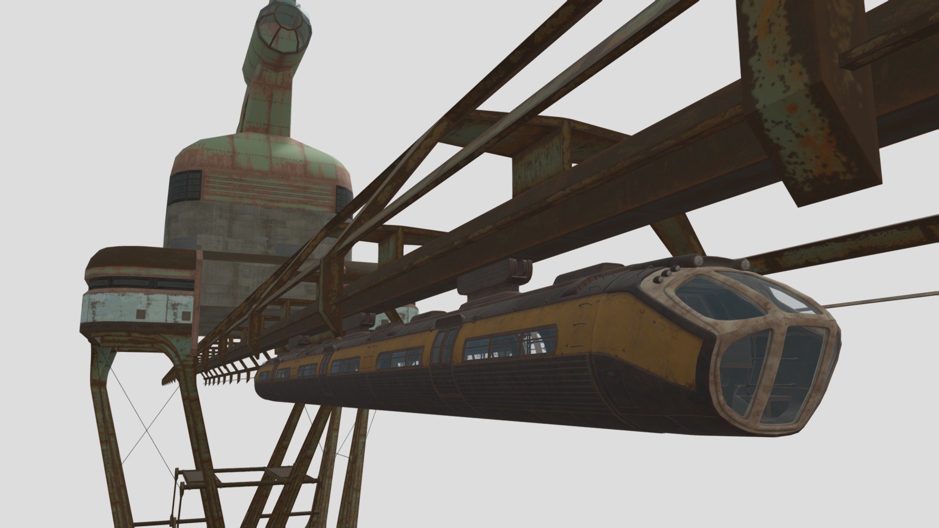 This monorail is based on a german ALWEG-styled straddle-beam type.



Texture Adjustments

Fixing UV maps

Some minor mesh changes

The station and monorail are seperate meshes.
