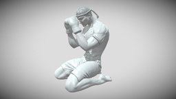 muay thai fighter warrior, fighter, fight, samurai, champion, player, boxer, boxing, athlete, thai, combatant, judo, sportsman, muay, character, 3dprint, man, ring, karateka