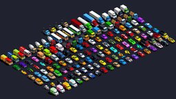 Simple Vehicles Pack truck, vehicles, toon, cars, bus, casual, game-ready, low-poly, racing, car, stylized