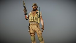 Mercenary (game ready) soldier, shooter, realtime, weapon, asset, 3dsmax, weapons, gameart, military, gameasset, zbrush