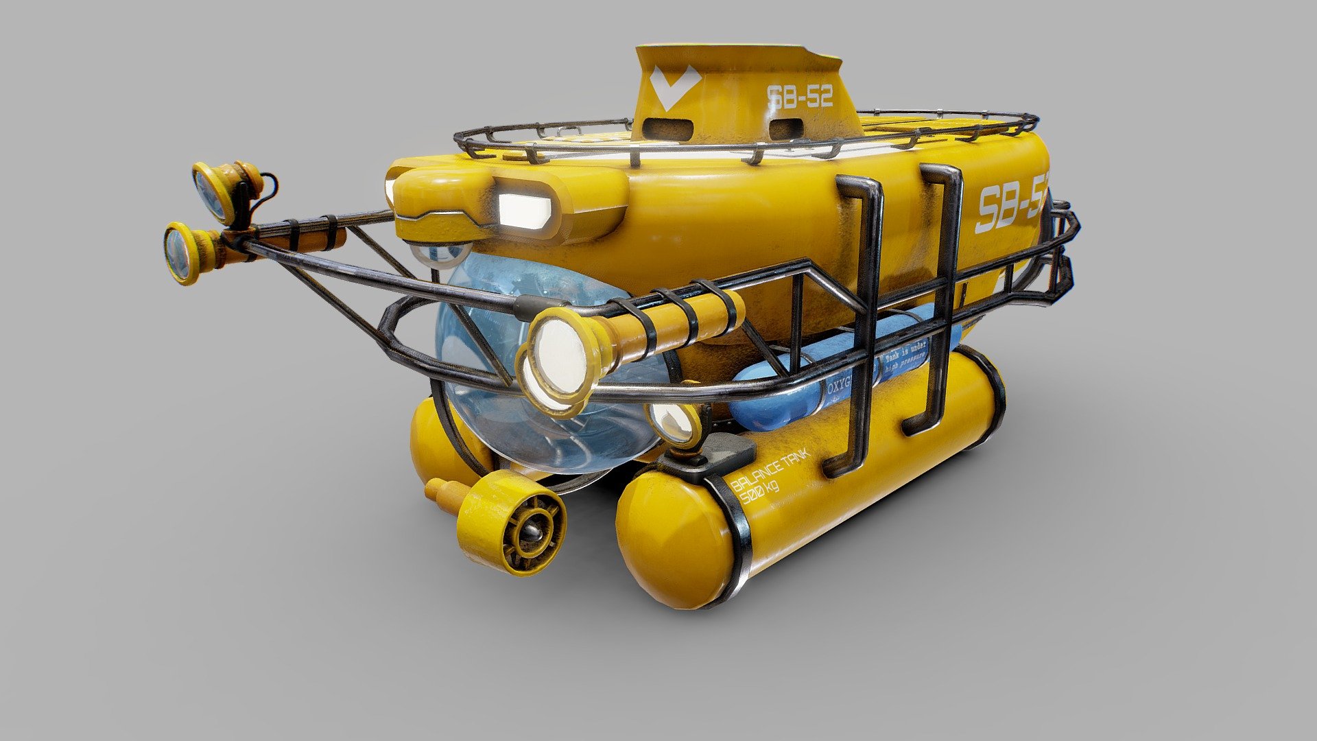 Inspired by the fantastic work of Ron Cobb on the film Abyss, I have constructed this submarine.