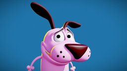 Courage The Cowardly Dog! fanart, dog, cartoony, pink, courage, cartoonshow, cartoonnetwork, couragethecowardlydog, cartoon, cartoondog