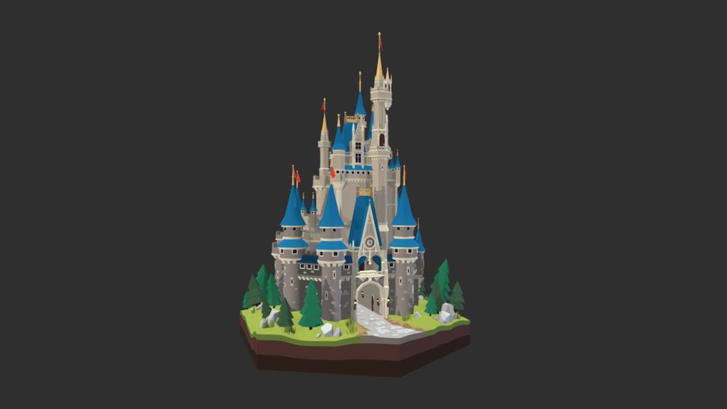 I modeled Cinderella's Castle as an exercise to learn Blender.