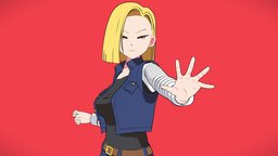 Anime Character - Android 18 - 3D Model b3d, dbz, android, 18, woman, number, dragonballz, no18, girl, game, blender, art, model, gameasset, female, anime, 3dmodeling, gero