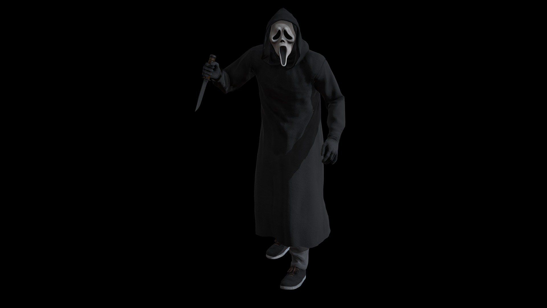 Ghostface:
Complete archive in additional file.

Character in A-pose ( Game Version).




High details.

Highres unique textures.

Rigged.

Exported to Unreal ( migrate files). Use same standard unreal mannequin skeleton. Can handle the same animations as Unreal mannequin from marketplace.

Highres Texturesets.

Professional Uv Layout.

Character mesh.

3d Game Ready Samurai Warrior Character.

High detail and realistic model.



Rigged, with high definition textures.

Texture types:




Albedo (Diffuse).

Normal.

Roughness.

Metallness.

ORM(Unreal Engine).
