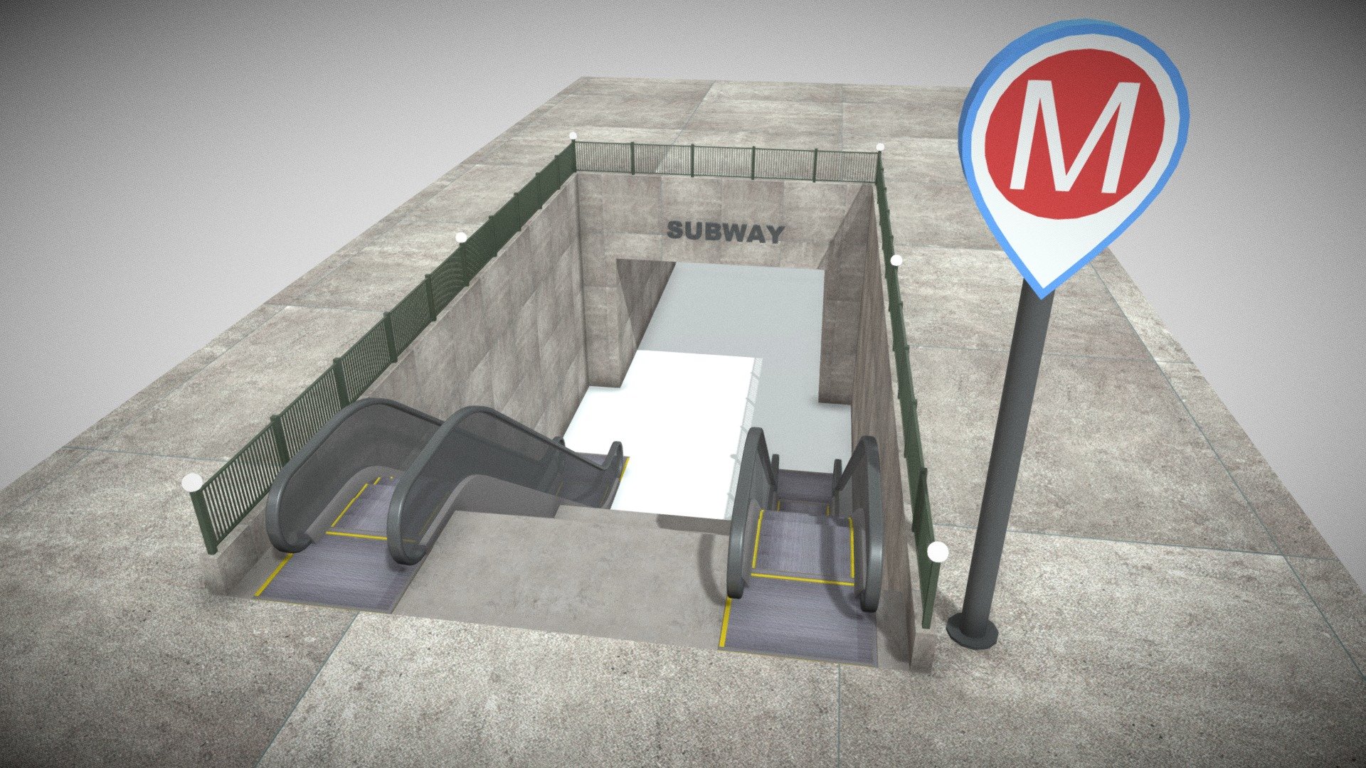 Subway Entrance, easy to use, low polygon, and realistic looking, can be an impressive element for your projects.