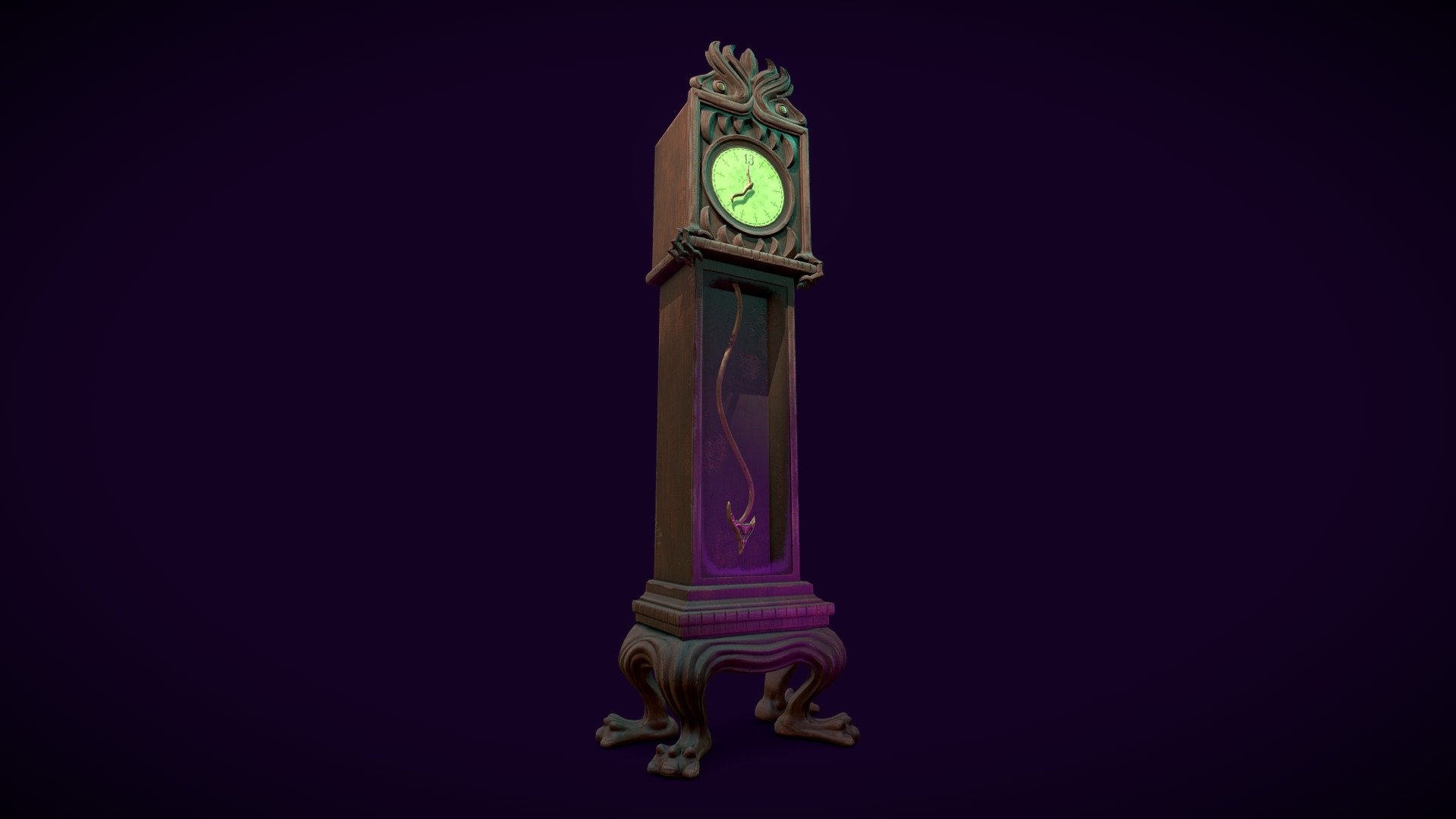 Hello there!

I'm very happy to present my first project in Substance Painter and with full PBR textures that is game-ready.

Art Station Breakdown and BlenderArtists Thread

This is a  replication of a grandfather clock found in the Disney attraction, The Haunted Mansion. 

Optimized low-poly and high-poly sculpt were made  entirely in Blender. The model was then exported into Substance Painter for texturing.

References (from various online source)

