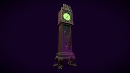 Haunted Mansion Grandfather Clock object, prop, display, furniture, really, disney, realistic, mansion, disneyland, ghostly, pbr-game-ready, substancepainter, substance, asset, game, blender, decoration, halloween, spooky, gameready, noai