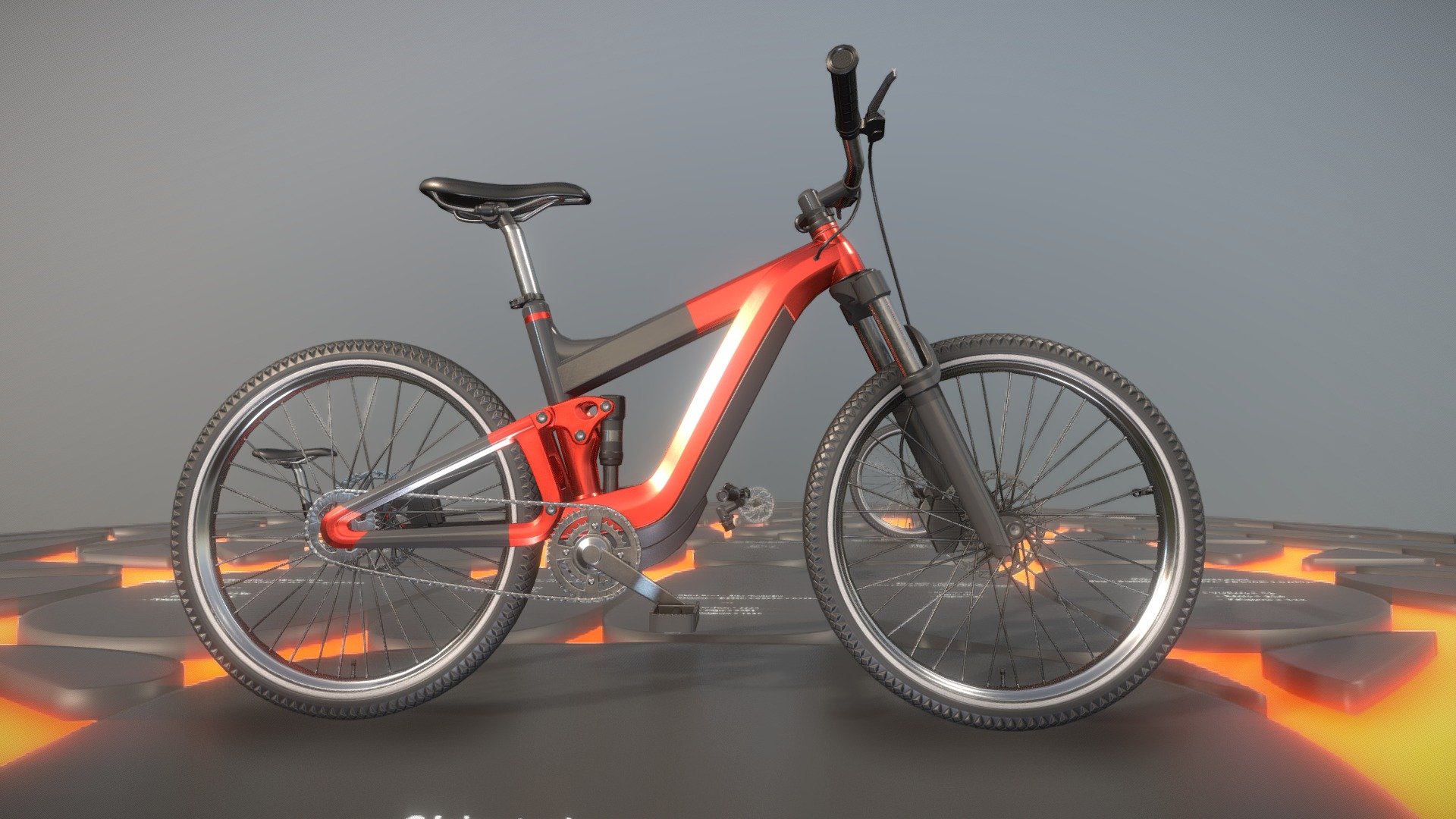 The red version of the low-poly e-bike.






Demo-Video (Blender-2.92)

Parts:






E_Bike 

1.968m x 0.663m x 1.108m

Vertices = 14005

Polygons = 18517






Pedal 

0.075m x 0.120m x 0.029m

Polygons = 483






Handlebar_Grip 

0.048m x 0.171m x 0.056m

Polygons = 108






Disc_Brake_Pads 

0.208m x 0.004m x 0.208m

Polygons = 1703






Chain_Part_2 

0.019m x 0.004m x 0.007m

Polygons = 36






Chain_Part_1 

0.019m x 0.006m x 0.007m

Polygons = 72






Brake_Lever 

0.097m x 0.170m x 0.037m

Polygons = 128






Bike_Wheel 

0.742m x 0.107m x 0.737m

Polygons = 1695








Bike_Handlebar 

0.143m x 0.663m x 0.192m

Polygons = 1695



3D modeled and textured by 3DHaupt in Blender 2.93.
