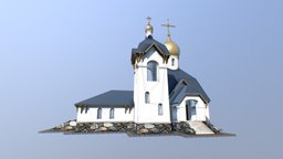 Church / Христианская церковь храм rome, tree, sky, project, white, garden, people, small, exterior, money, architect, roof, up, build, god, cultural, christmas, russia, jesus, heaven, chip, faith, rich, aisle, paid, architecture, 3d, model, stone, house, home, free, sketchfab, download, church, gold, temple