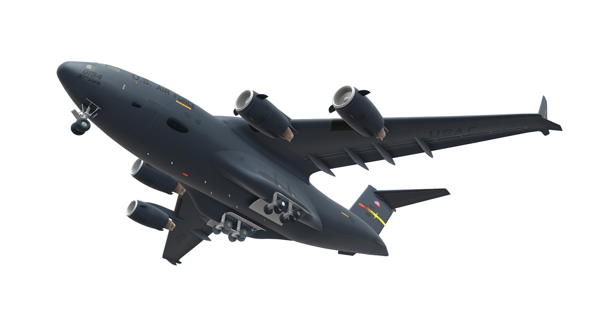 Highly detailed 3d model of C-17 Globemaster III, the large military transport aircraft.

Included Formats:

3ds

Lightwave

OBJ

Softimage

3ds Max

Maya